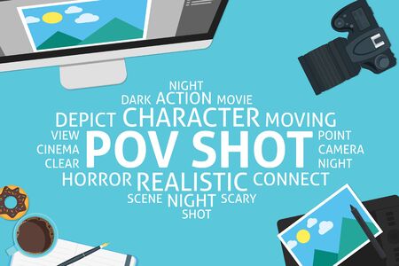 vector pov shot concept,templateのイラスト素材