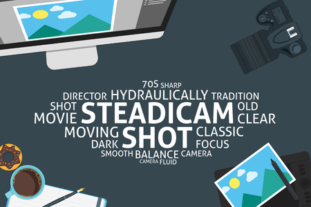 vector steadicam shot concept,templateのイラスト素材