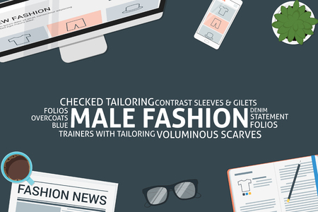 vector male fashion concept,templateのイラスト素材