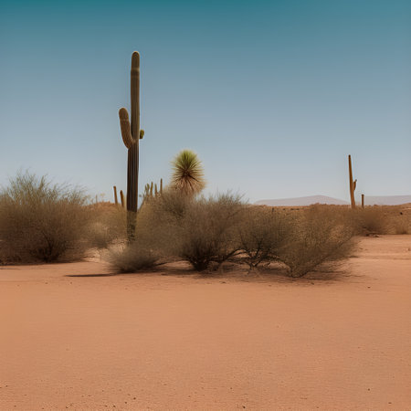Cactuses in Saguaro National Park, Arizona, USAの素材