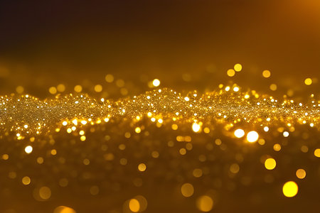 golden glitter vintage lights background. gold and black. de focusedの素材