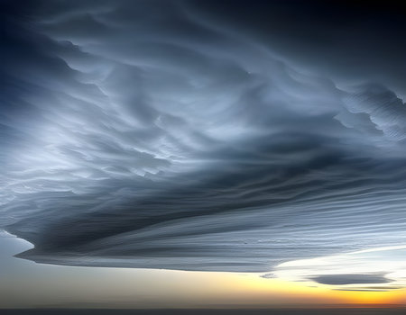 Stormy clouds in the sky. Nature composition. 3D renderingの素材