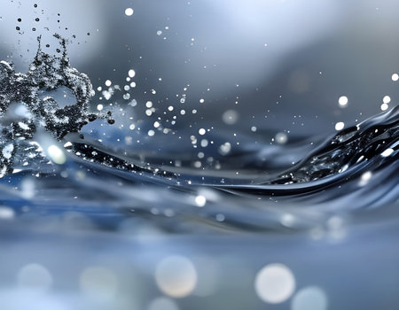 abstract water splash with bokeh effect, 3d renderの素材