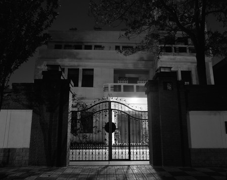 Night view of the Tianjin wudadaoのeditorial素材