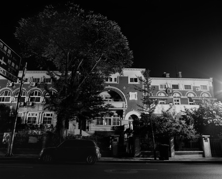 Night view of the Tianjin wudadaoのeditorial素材