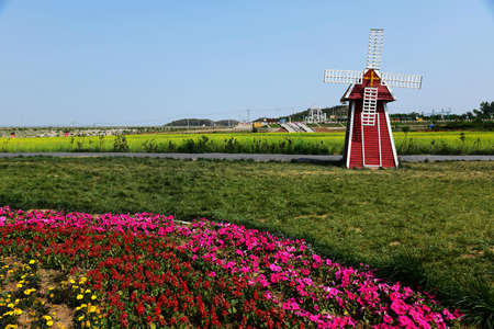 Windmill Garden landscape viewのeditorial素材