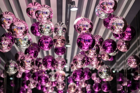 Purple Christmas ballの写真素材