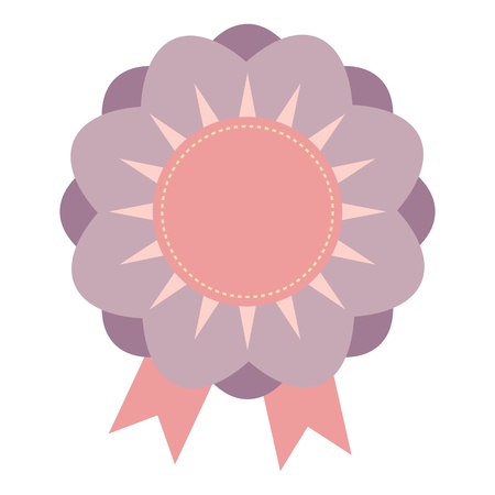 purple flower badge, vector formatのイラスト素材