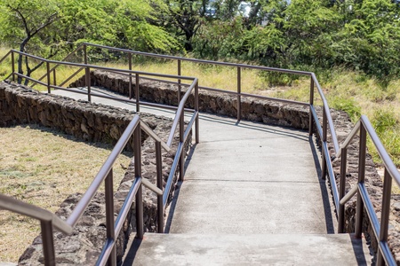 Stairway to jungle, Hanauma bay Hawaiiの写真素材