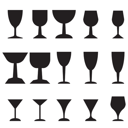 Silhouette of wine glass, vector formatのイラスト素材