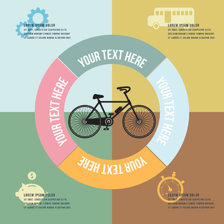 Bicycle infographics, vector formatのイラスト素材