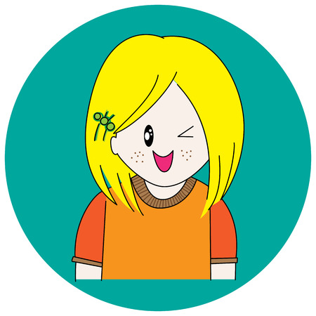 Happy girl, vector formatのイラスト素材