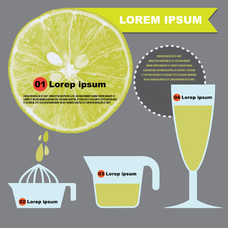 Lemon juice infographicsのイラスト素材