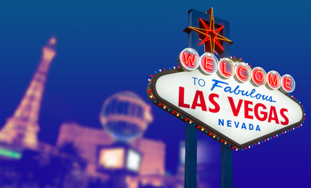 Welcome to fabulous Las Vegas neon signのeditorial素材