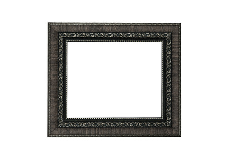 Vintage wooden photo frame with retro color effect isolated on white 