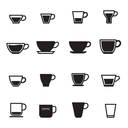 Coffee cup icons setのイラスト素材
