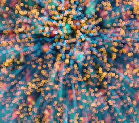 Gold bokeh background. Festive elegant abstract background with defocused lightsの写真素材