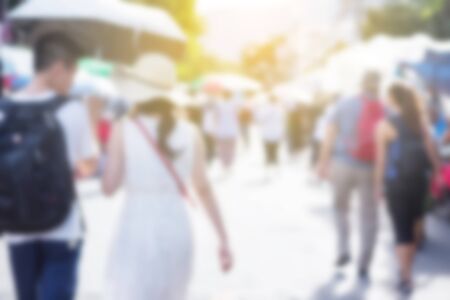 Blurred image of street marketの写真素材