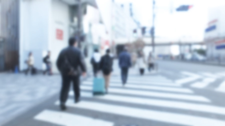 Blurred image of business people walking, Blur abstract background for business conceptの写真素材