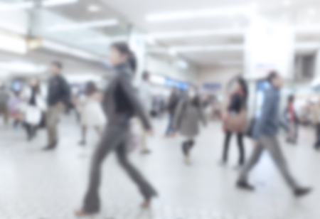Blurred image of business people walking, Blur abstract background for business concept