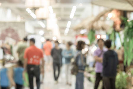 Blurred image of street marketの写真素材