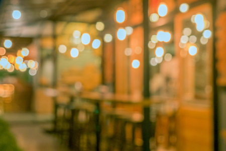 Blurred coffee shop light bokeh backgroundの写真素材