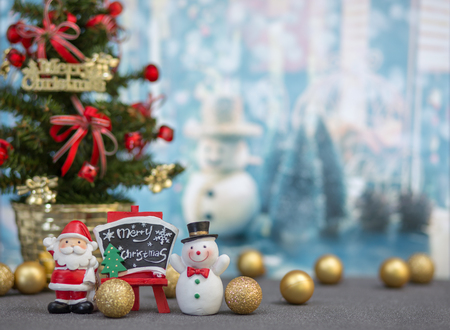 Christmas decoration on abstract blur light backgroundの写真素材