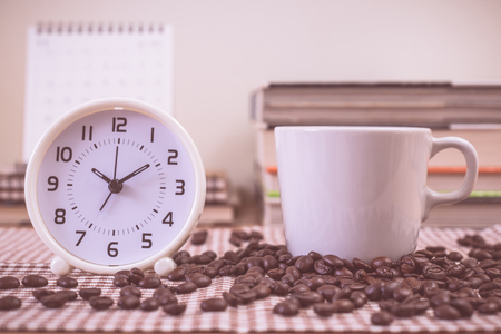 Morning coffee with vintage color effectedの写真素材