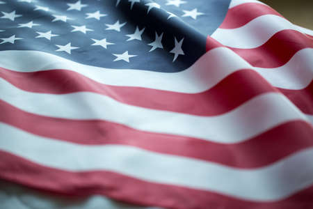crumpled of United states of America flag