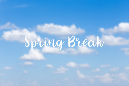 Spring break on Blur clouds and blue sky backgroundの写真素材