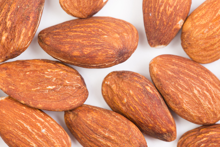 Almond on white backgroundの写真素材
