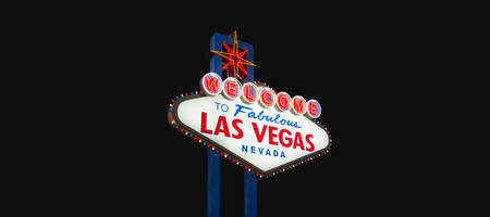 Welcome to fabulous Las Vegas Nevada sign on black backgroundの写真素材