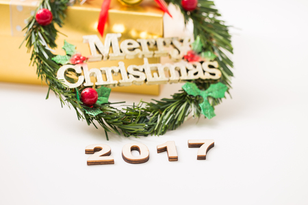 Merry christmas 2017 decoration の写真素材