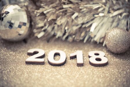 Happy new year 2018 decoration backgroundの写真素材