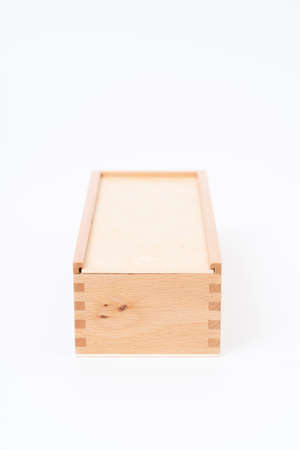Wood box on white background