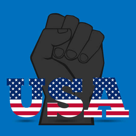 Black punch and USA word.のイラスト素材