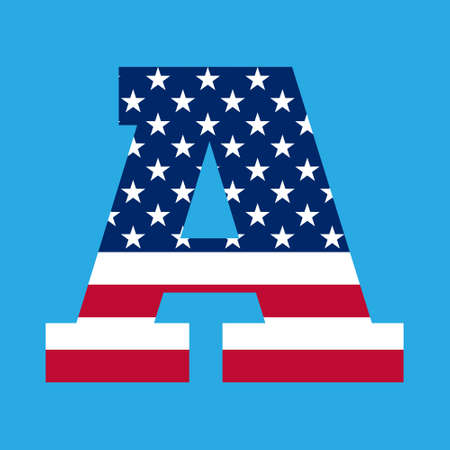 A font design from USA. nation flagのイラスト素材