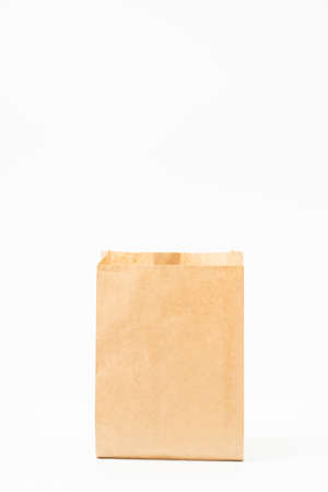 Brown paper box for food package. carton on a white background.の写真素材