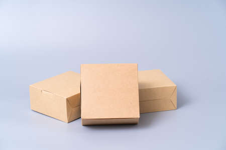 Brown craft paper bag for food packaging template isolated on white background. template mockup...