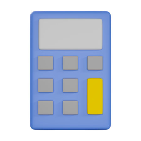 3D rendering stationary calculator isolatedの写真素材