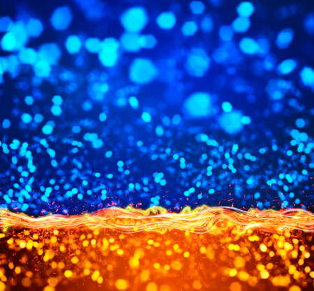 blue orange lights abstract backgroundの写真素材