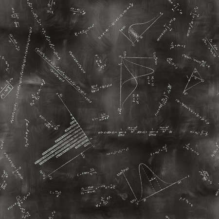 seamless math physics formulas on chalkboardの写真素材