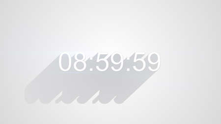 digital clock timer on white with long shadows