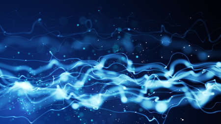 energy blue flow. computer generated abstract backgroundの写真素材