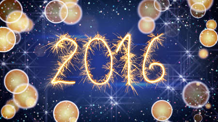 sparkler text new 2016 year greetingの写真素材