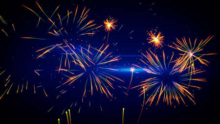 stylized fireworks. computer generated illustration