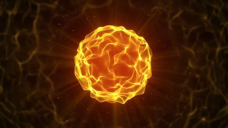beautiful fire ball. Abstract computer generated graphicの写真素材