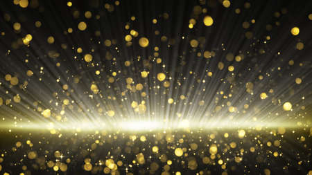 gold glitter particles. computer generated abstract backgroundの写真素材