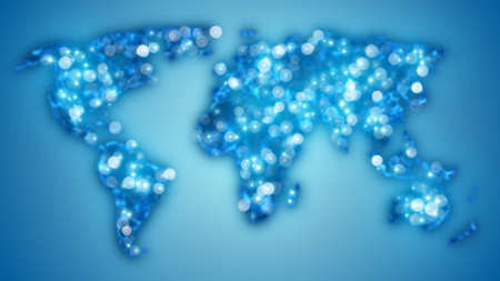 glowing blurred world map. computer generated graphicの写真素材