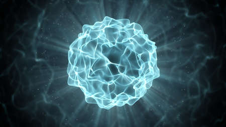 beautiful blue plasma ball. abstract computer generated graphicの写真素材